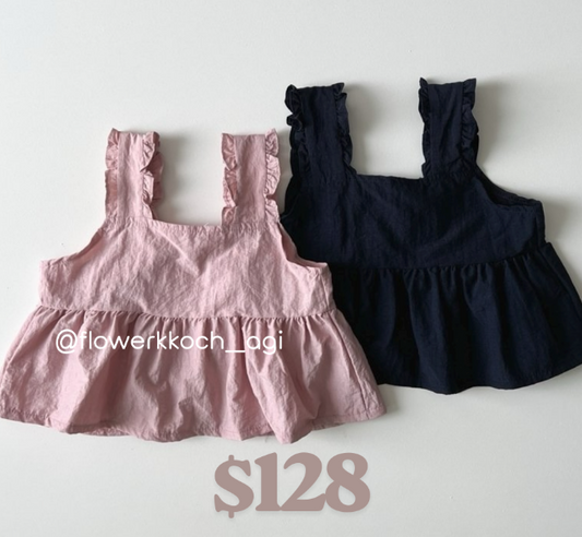 韓國童裝 25秋 | LD253 Ribbon Sleeveless Blouse