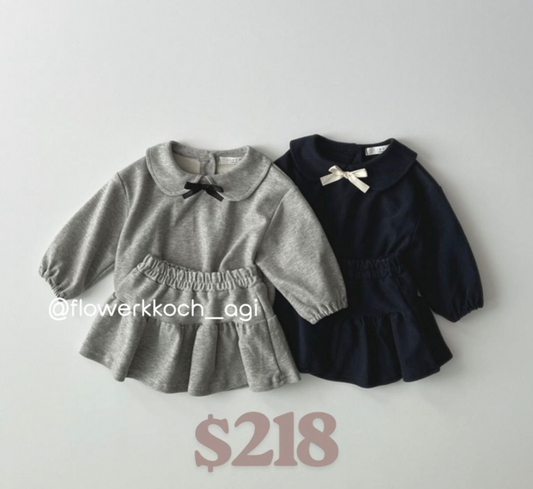 韓國童裝 25秋 | LD253 Ribbon Collar Set