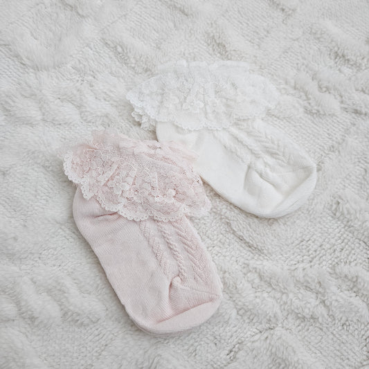 現貨▷ 韓國童裝 童襪 Lace Low Socks [有防滑] 14cm