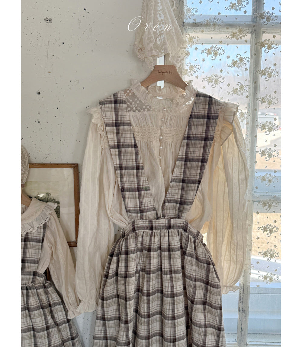 韓國童裝 26春 |  OR79 Check Mom Dress (Free Size)