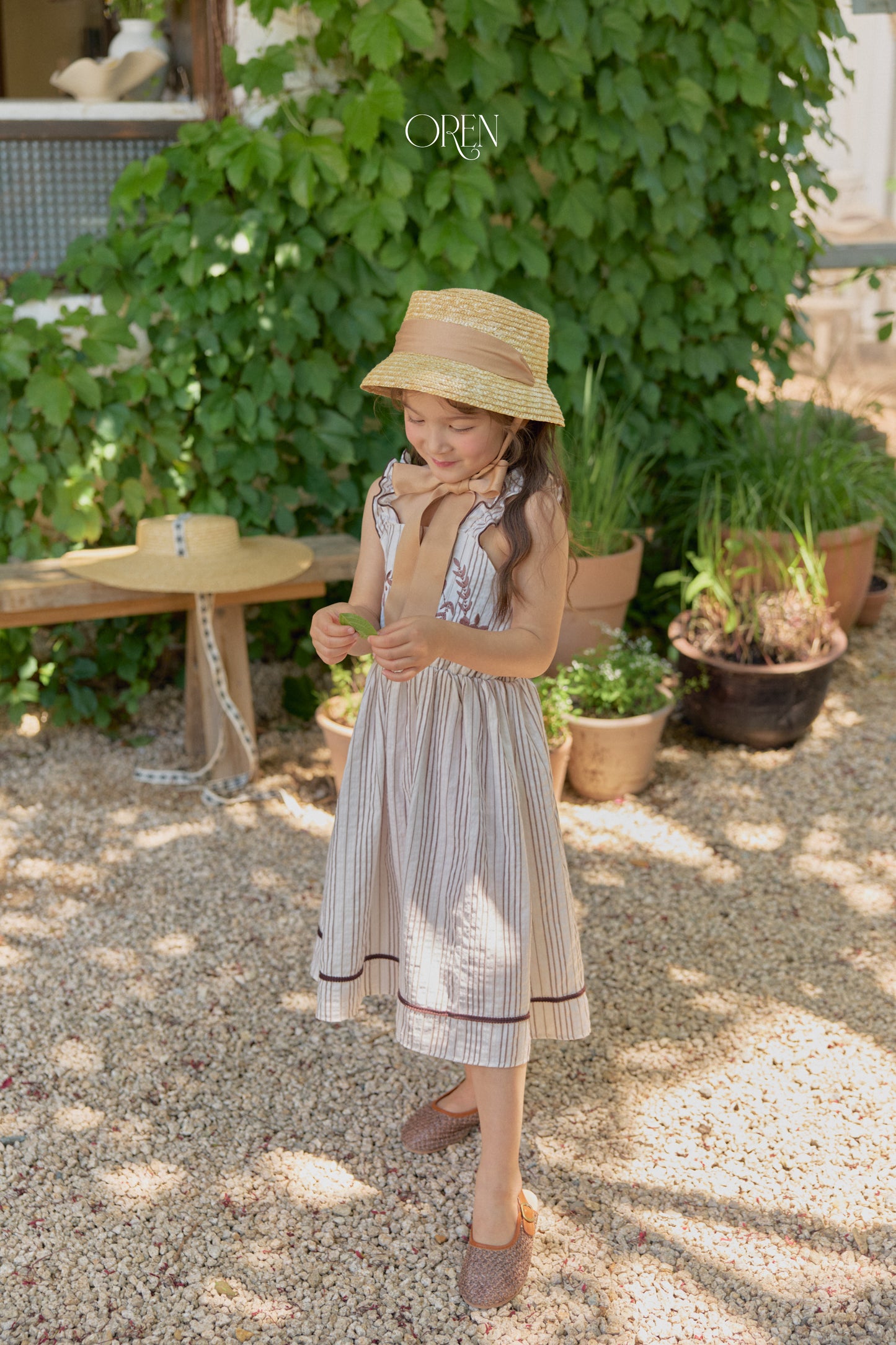 韓國童裝 26夏| OR90 Chouette Ribbon Straw Hat 舒埃特緞帶草帽 (One Size)