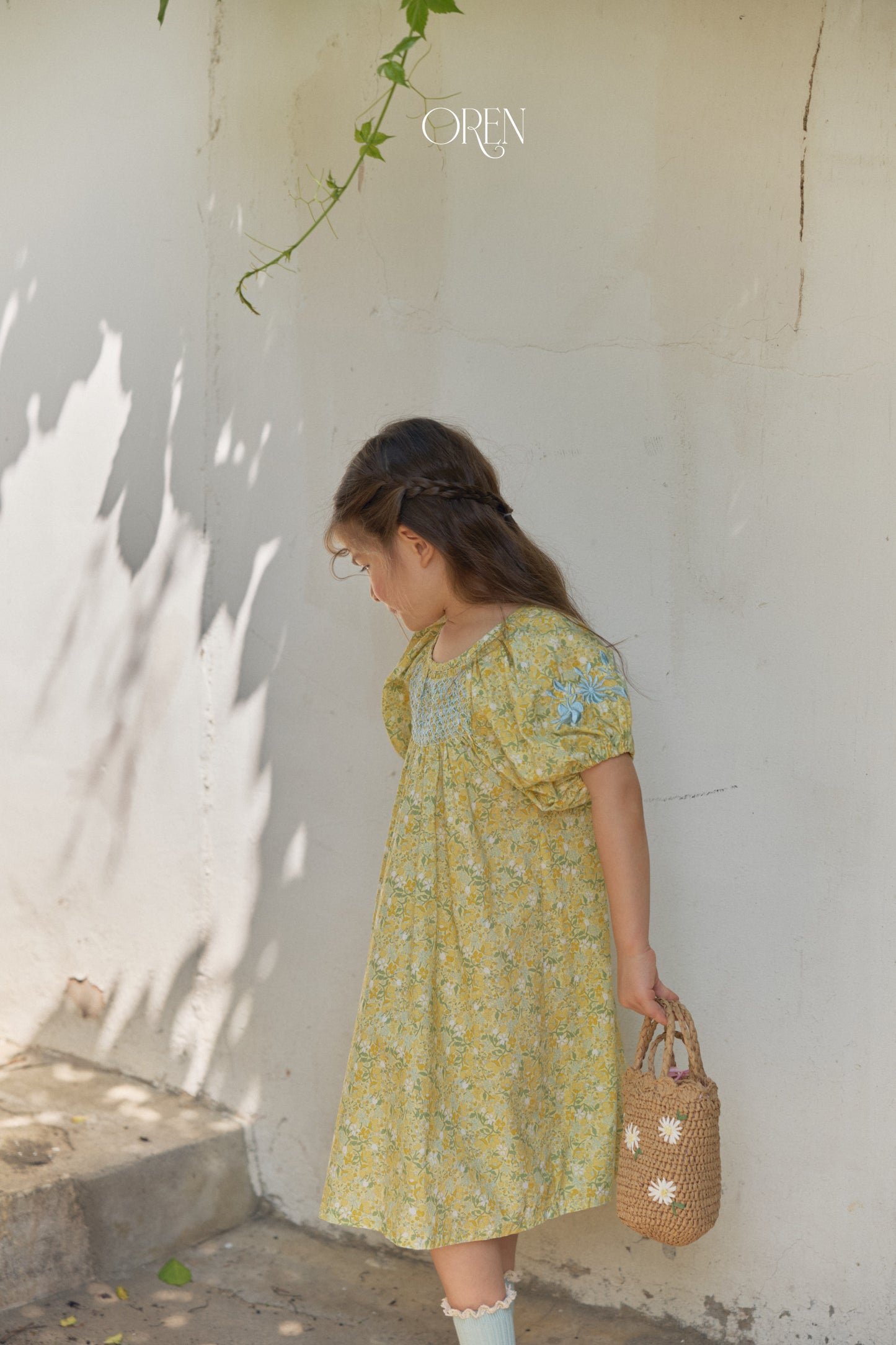 韓國童裝 26夏| OR72 Solara Smocking Dress 索拉拉抓皺洋裝 (90-120)