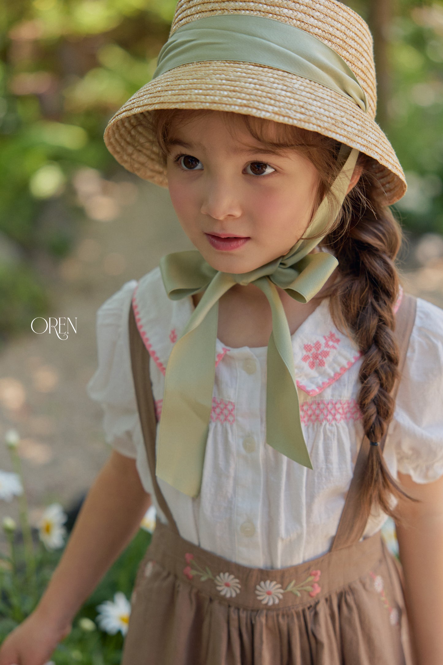 韓國童裝 26夏| OR90 Chouette Ribbon Straw Hat 舒埃特緞帶草帽 (One Size)