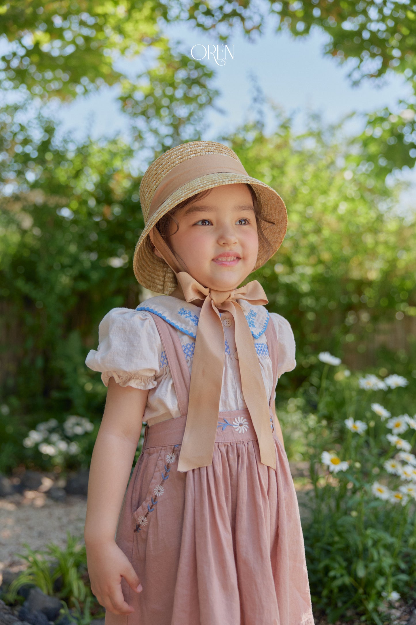 韓國童裝 26夏| OR90 Chouette Ribbon Straw Hat 舒埃特緞帶草帽 (One Size)