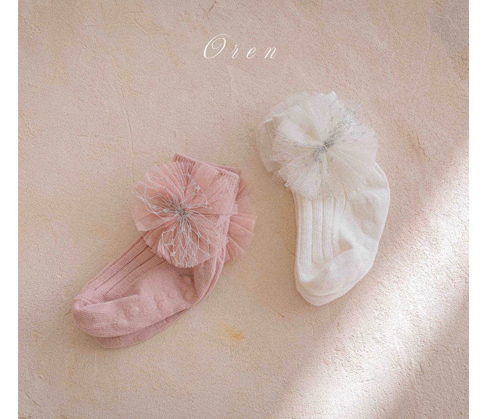 韓國童裝 26春 | OR32 Pearl Lace Ankle Socks