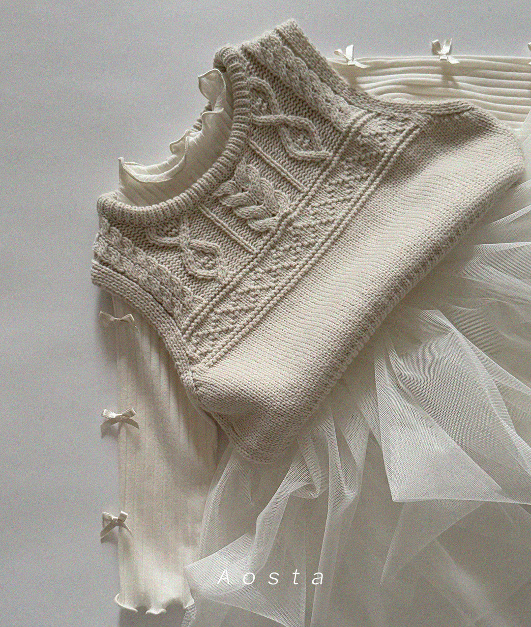 韓國童裝 26春 | AO26106 Knit Vest