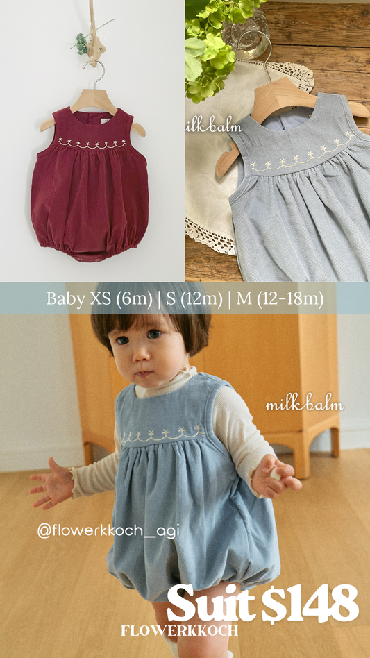 (花花谷團購限定 17/9或之前) 韓國童裝 25秋 | MK25324 Baby Suit