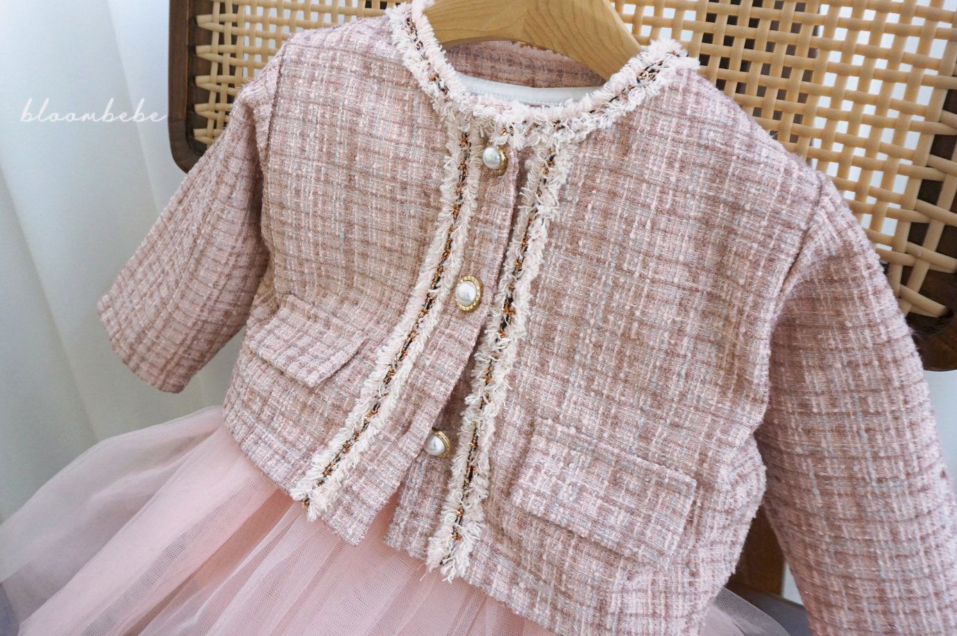 韓國童裝 24秋 | Bloombebe Bling Tweed Cardigan - FLO | FLOWERKKOCH 