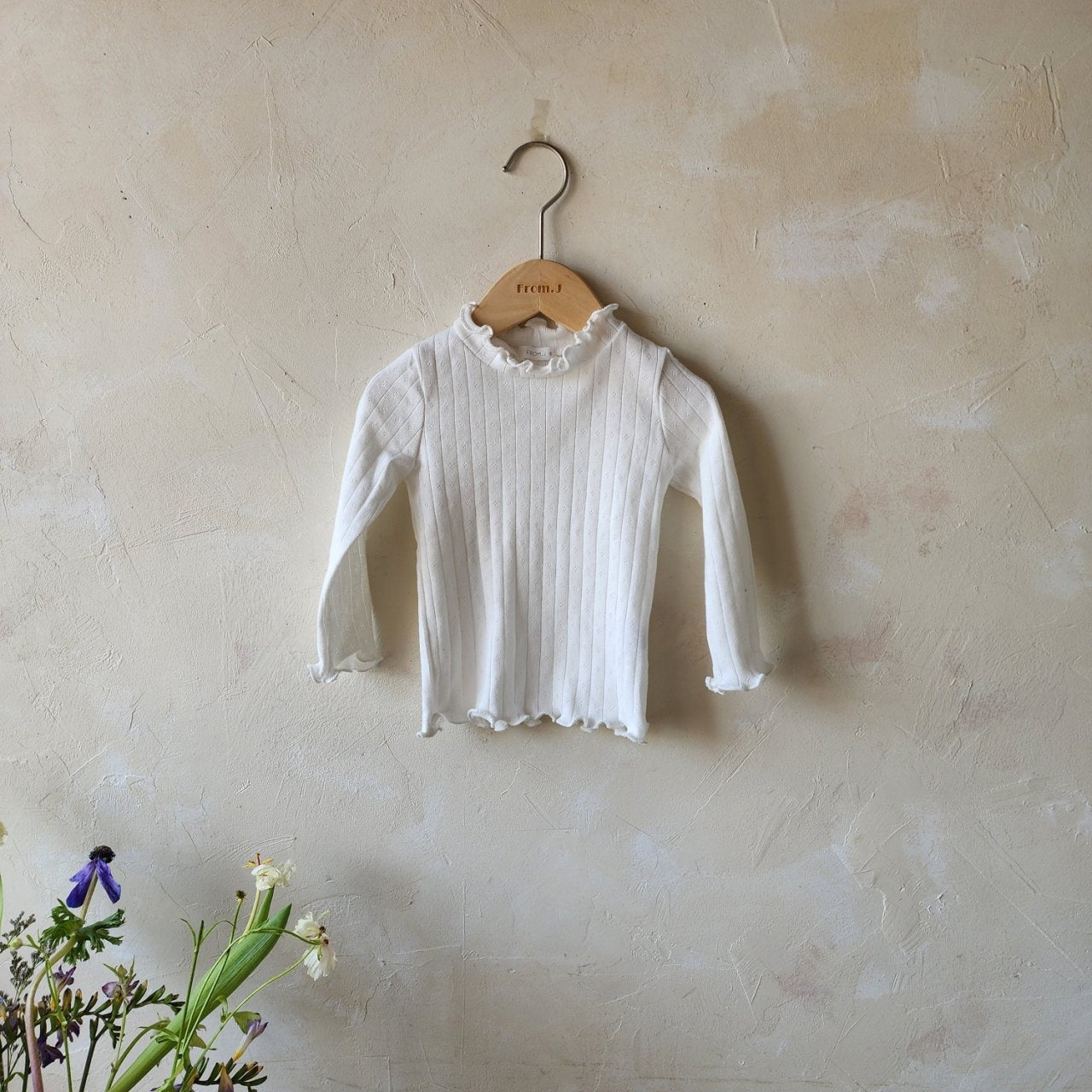 韓國童裝 24秋 | FromJ Eyelet half-moon tee - FLO | FLOWERKKOCH 