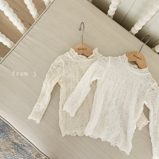 韓國童裝 24秋 | FromJ Lace Tee - FLO | FLOWERKKOCH 