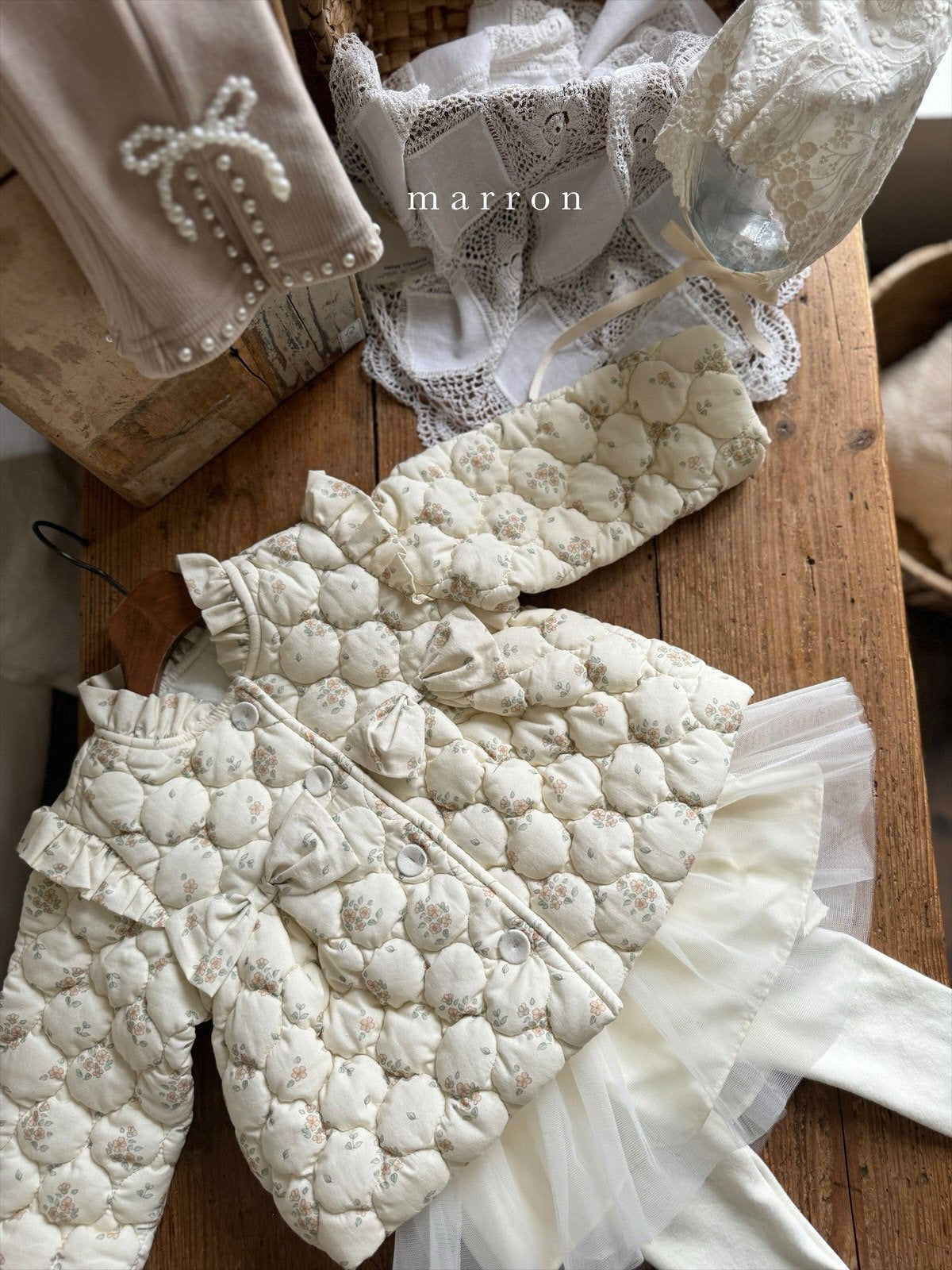 韓國童裝 24秋冬 | MA24404 RIBBON PADDING JACKET - FLO | FLOWERKKOCH 