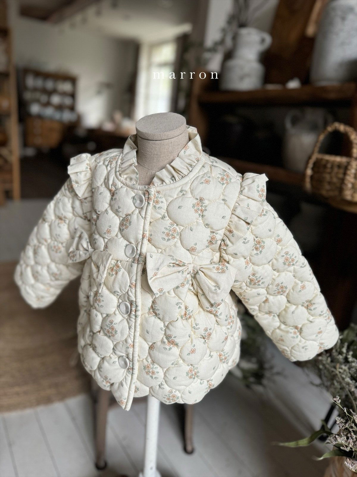 韓國童裝 24秋冬 | MA24404 RIBBON PADDING JACKET - FLO | FLOWERKKOCH 