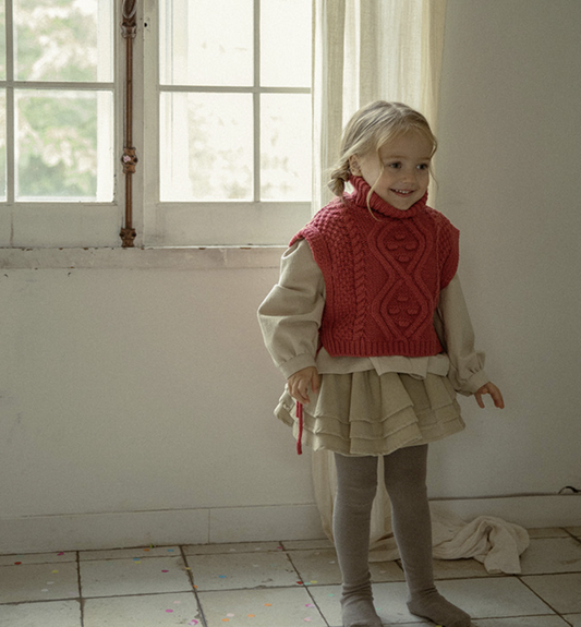韓國童裝 24秋冬 | NN24410 DROP KNIT - FLO | FLOWERKKOCH 