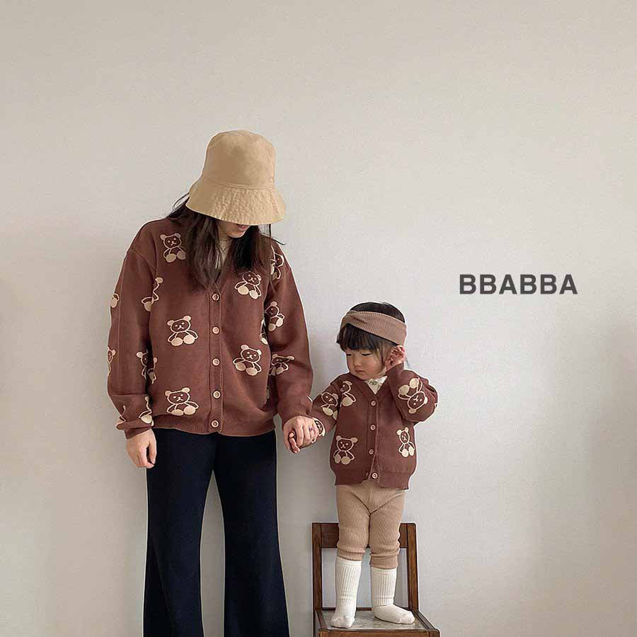 韓國童裝 24秋冬 | bbabba Bear bear cardigan 親子裝 - FLO | FLOWERKKOCH 