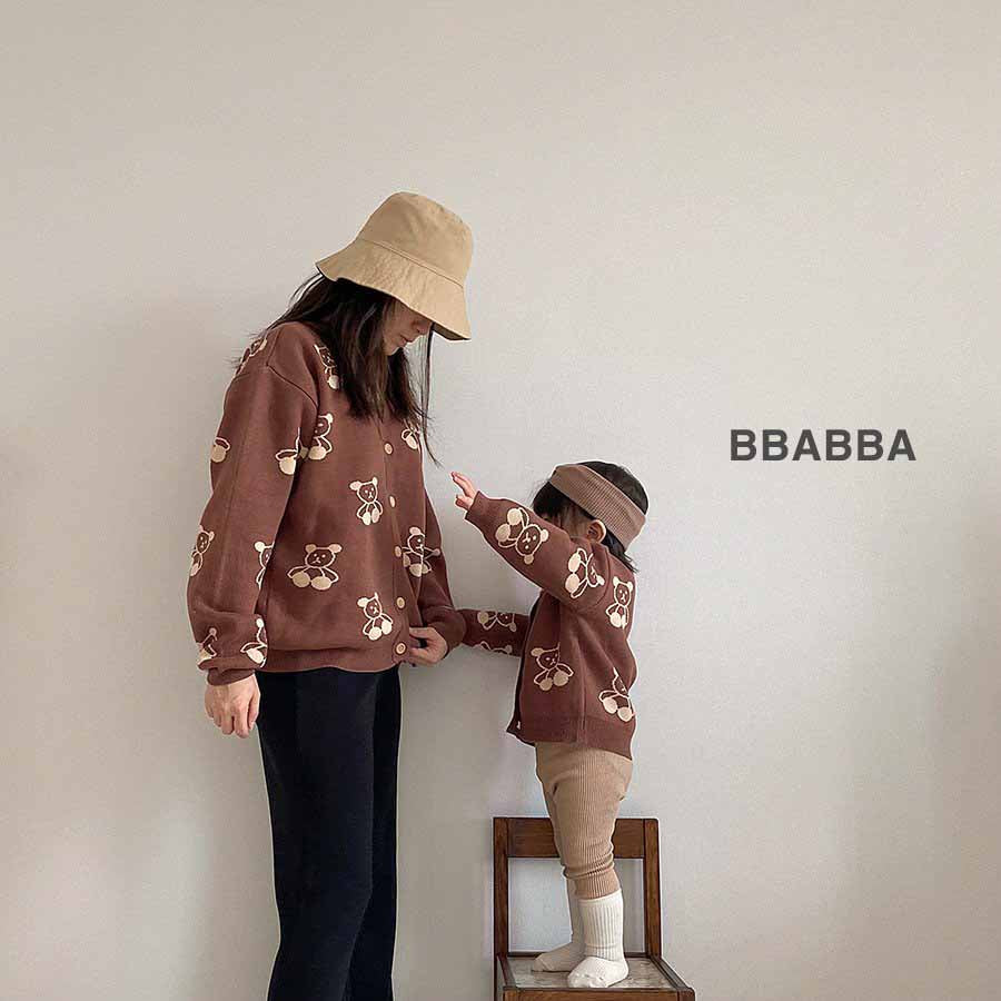 韓國童裝 24秋冬 | bbabba Bear bear cardigan 親子裝 - FLO | FLOWERKKOCH 