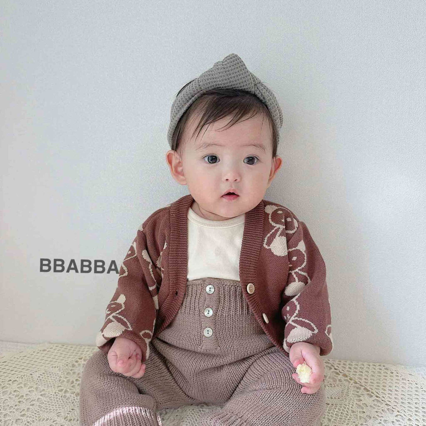 韓國童裝 24秋冬 | bbabba Bear bear cardigan 親子裝 - FLO | FLOWERKKOCH 