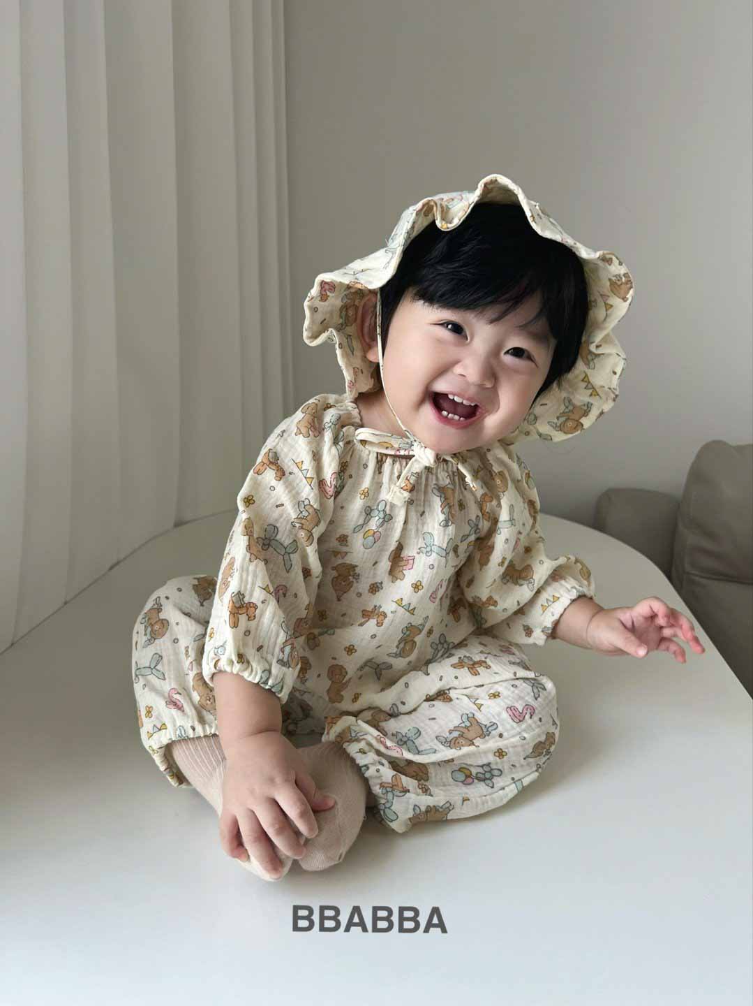 韓國童裝 24秋冬 | bbabba Body Suit with Hat BA244010 - FLO | FLOWERKKOCH 