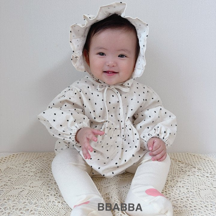 韓國童裝 24秋冬 | bbabba DOT DOT Bodysuit with hat BA244012 - FLO | FLOWERKKOCH 