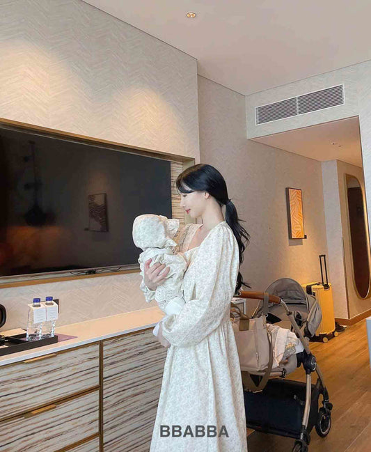 韓國童裝 24秋冬 | bbabba FLORA BABY SUIT & KIDS OPS 親子裝 BA24407 - FLO | FLOWERKKOCH 