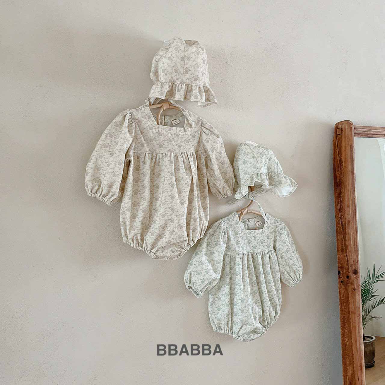韓國童裝 24秋冬 | bbabba FLORA BABY SUIT & KIDS OPS 親子裝 BA24407 - FLO | FLOWERKKOCH 