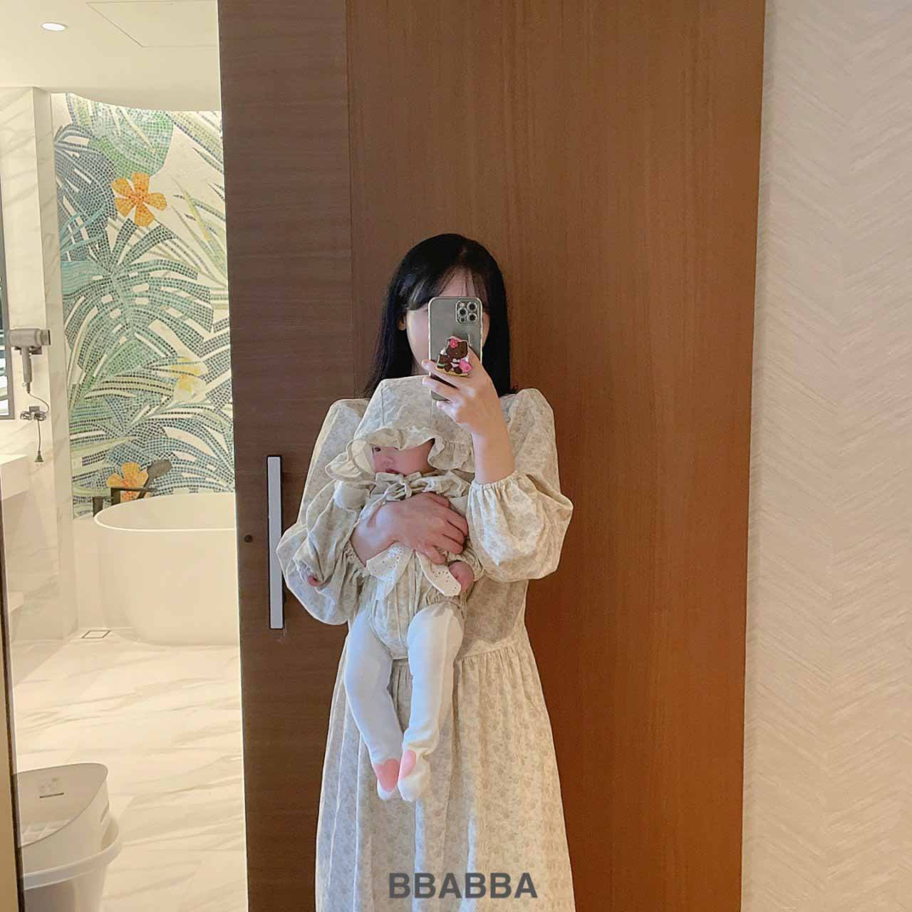 韓國童裝 24秋冬 | bbabba FLORA BABY SUIT & KIDS OPS 親子裝 BA24407 - FLO | FLOWERKKOCH 