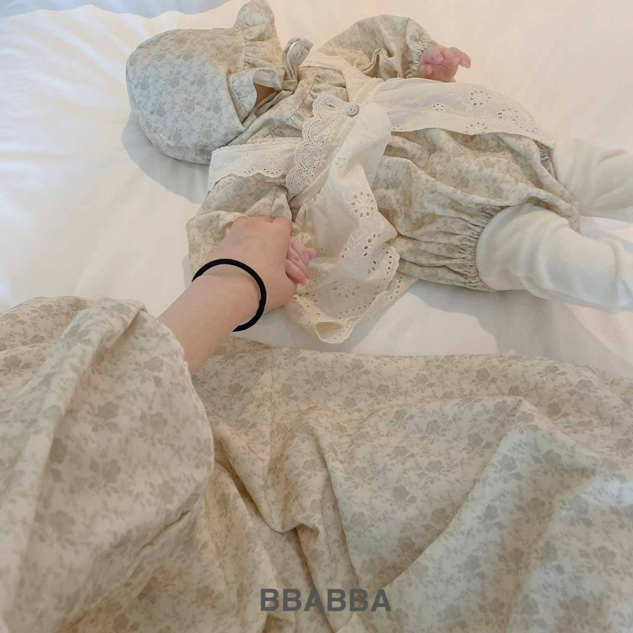 韓國童裝 24秋冬 | bbabba FLORA BABY SUIT & KIDS OPS 親子裝 BA24407 - FLO | FLOWERKKOCH 