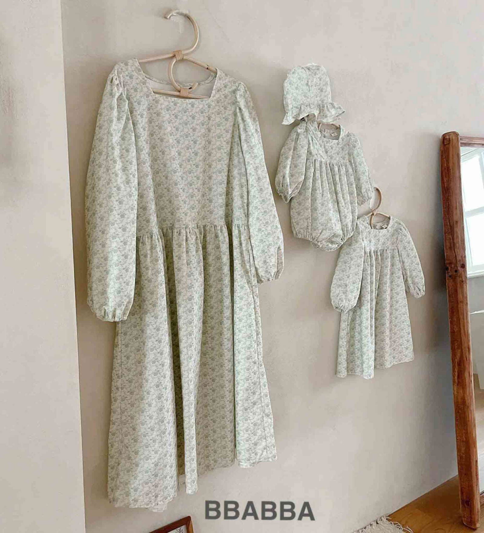 韓國童裝 24秋冬 | bbabba FLORA BABY SUIT & KIDS OPS 親子裝 BA24407 - FLO | FLOWERKKOCH 