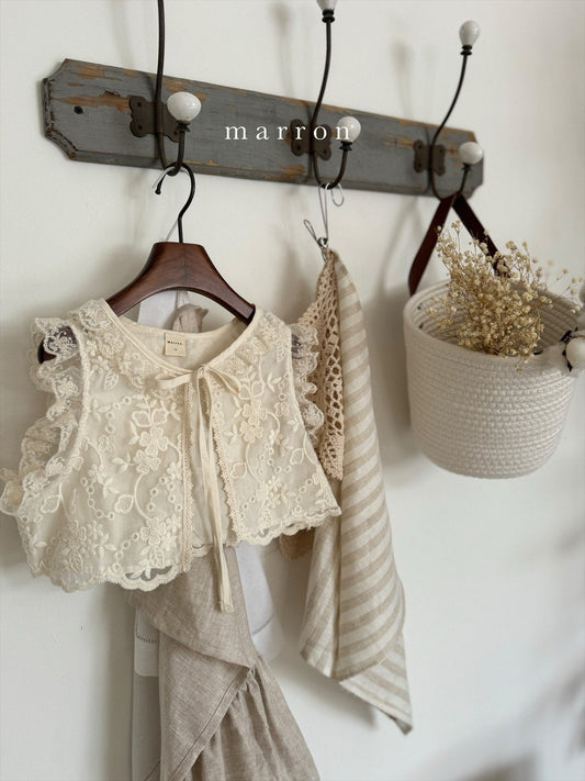 現貨▷ 韓國童裝 24秋 | marron lace vest 蕾絲背心 - FLO | FLOWERKKOCH 