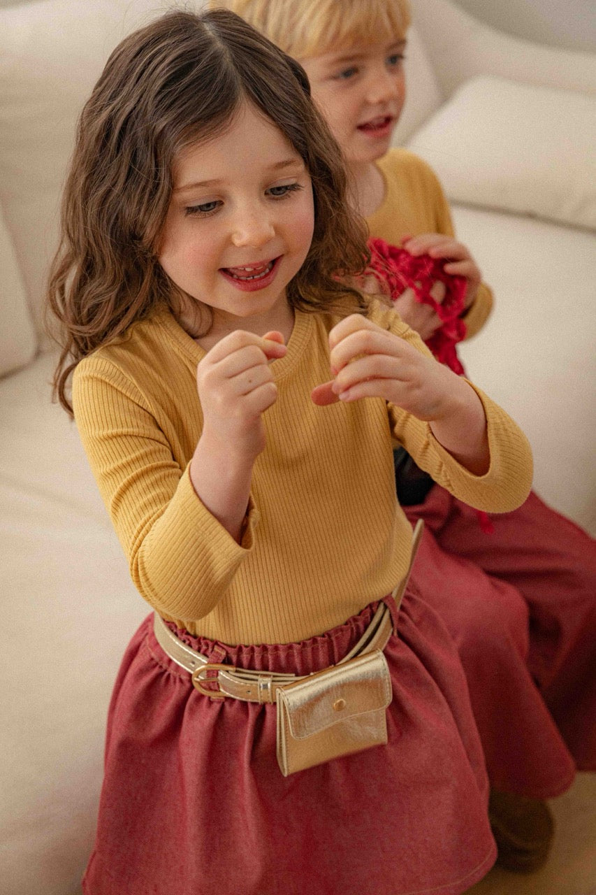 韓國童裝 26春 | LU22 Ravi Ribbed Tee (80-130cm)