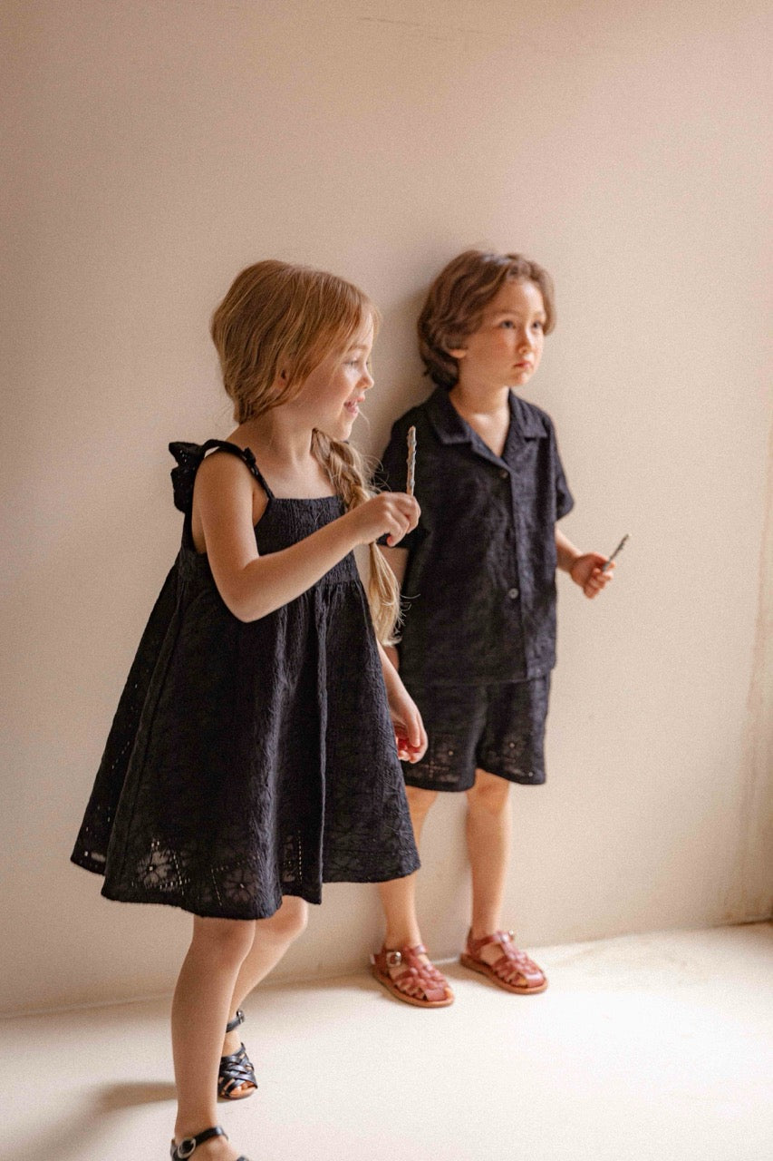 韓國童裝 26夏| LU05 Stin Wing Dress | Stin 飛袖洋裝 (80-130)