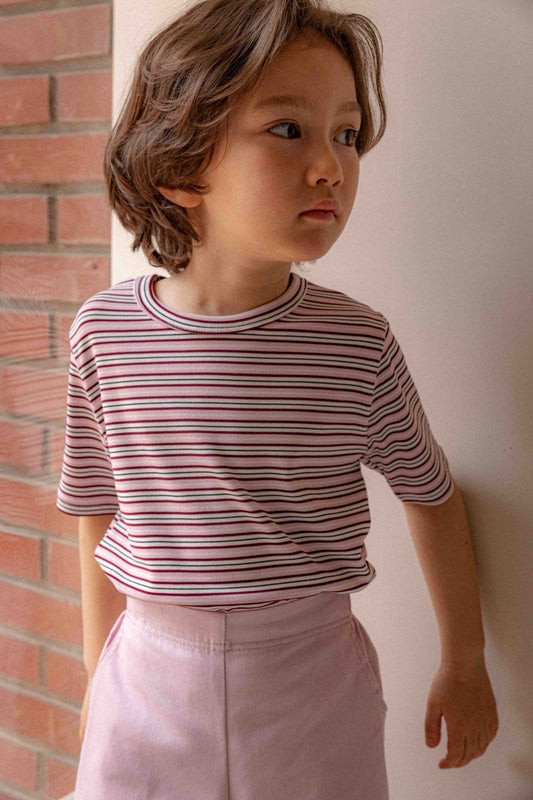 韓國童裝 26夏| LU22 Ray Stripe Tee | Ray 條紋T恤 (80-130)