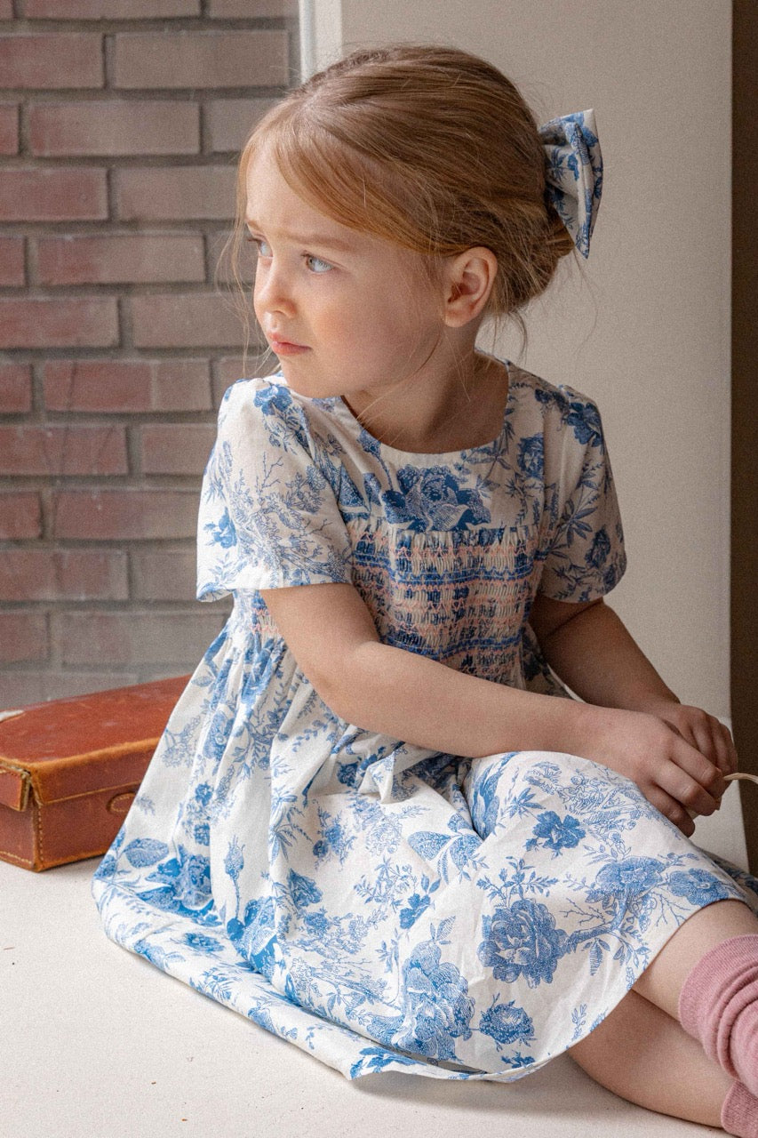 韓國童裝 26夏| LU04 DN Smock Dress | DN 抓皺洋裝 (80-130)