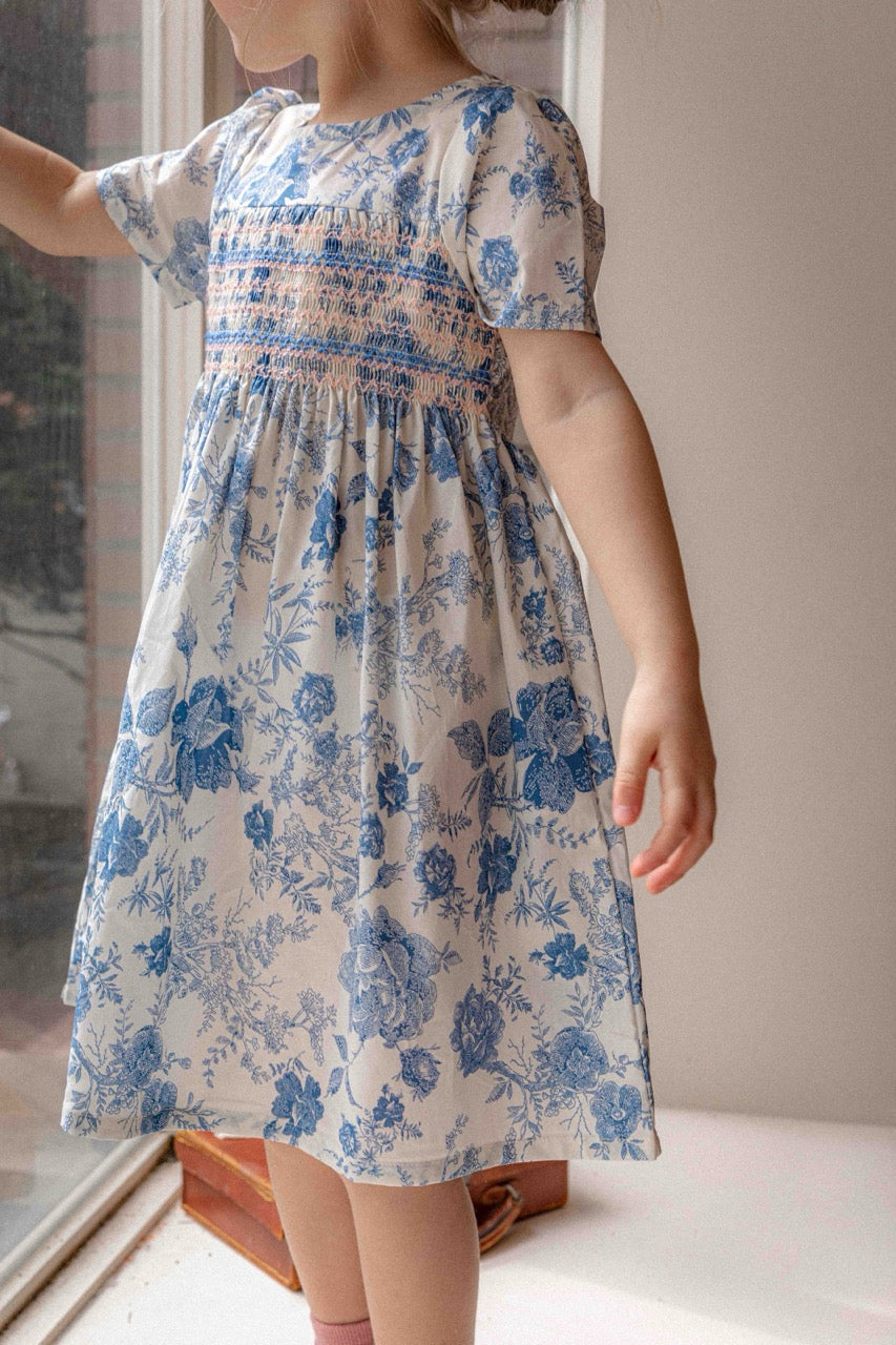 韓國童裝 26夏| LU04 DN Smock Dress | DN 抓皺洋裝 (80-130)