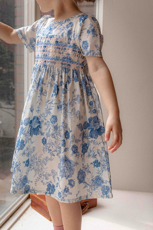 韓國童裝 26夏| LU04 DN Smock Dress | DN 抓皺洋裝 (80-130)