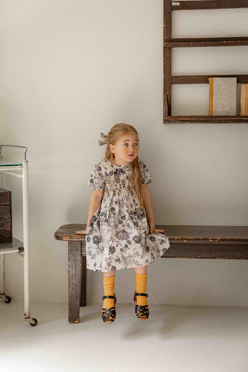韓國童裝 26夏| LU04 DN Smock Dress | DN 抓皺洋裝 (80-130)