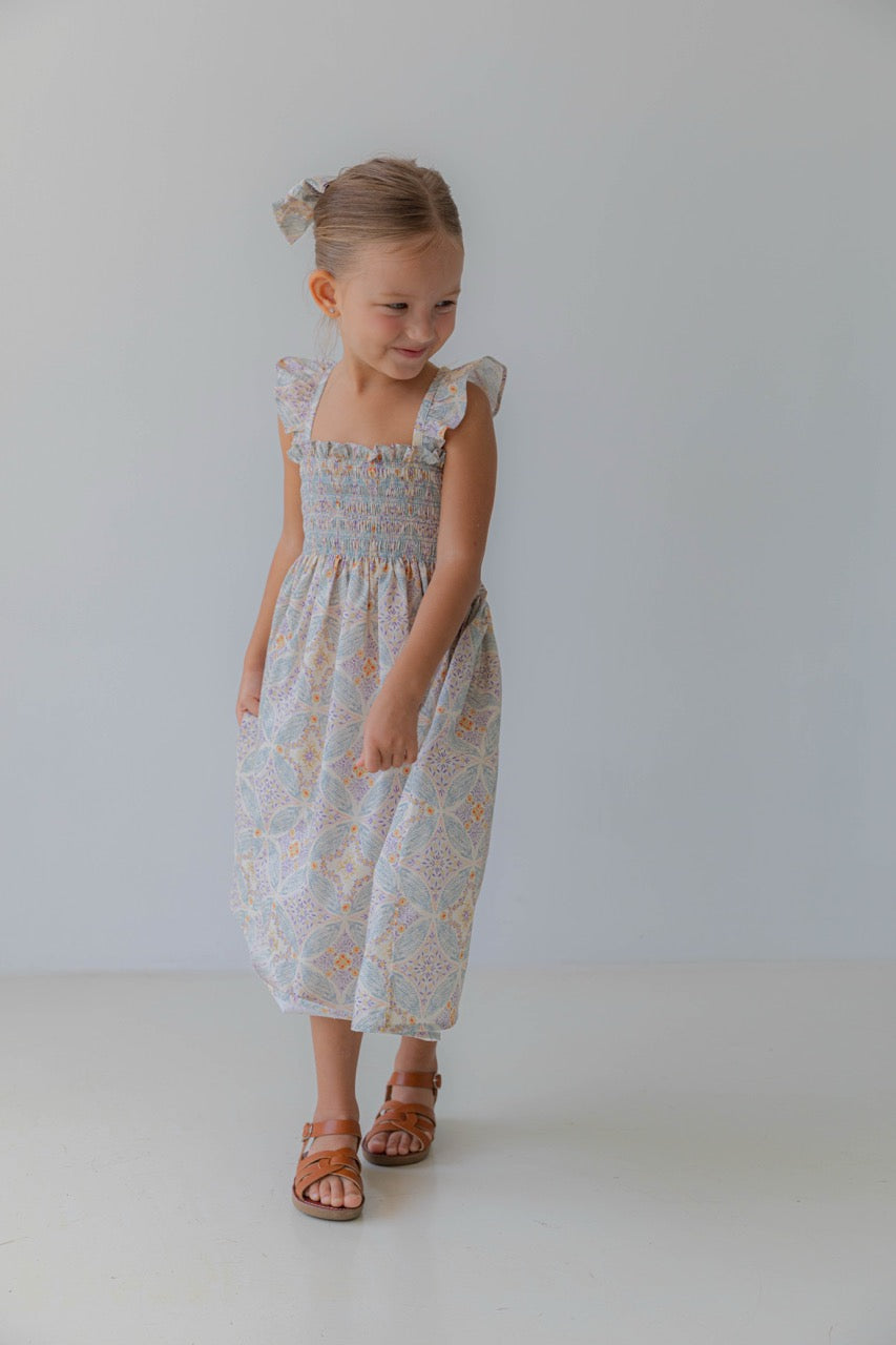 韓國童裝 26夏| LU51 Bella Smock Dress | Bella 抓皺洋裝 (80-130)