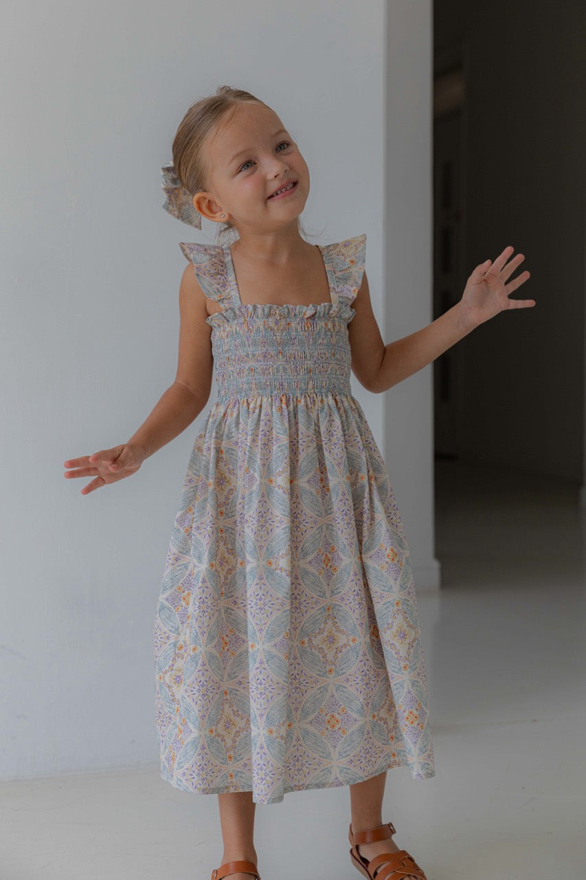 韓國童裝 26夏| LU51 Bella Smock Dress | Bella 抓皺洋裝 (80-130)