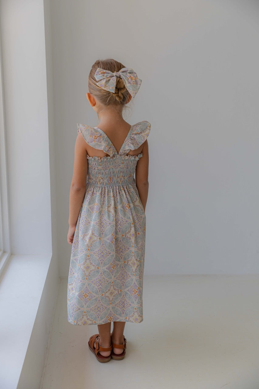 韓國童裝 26夏| LU51 Bella Smock Dress | Bella 抓皺洋裝 (80-130)