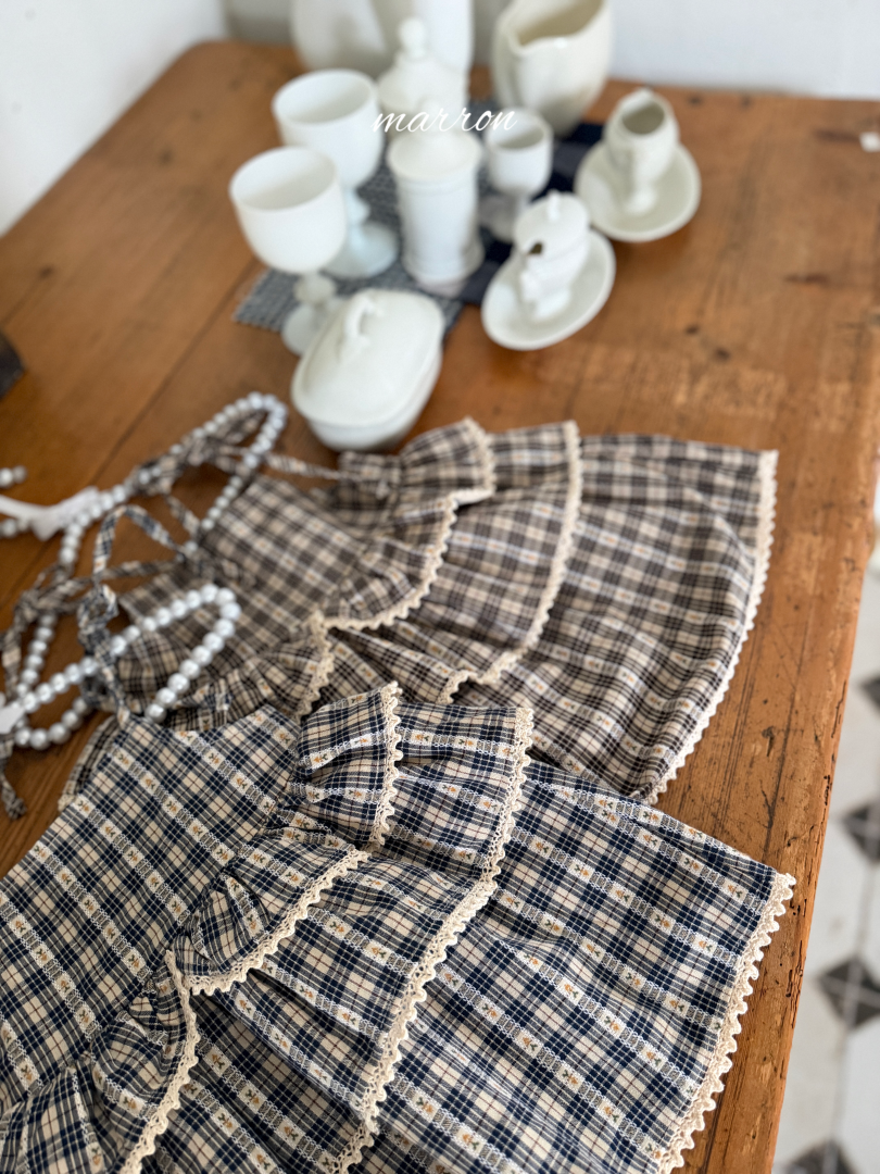 韓國童裝 26秋| MA27 Check Tiered Dress 連衣裙