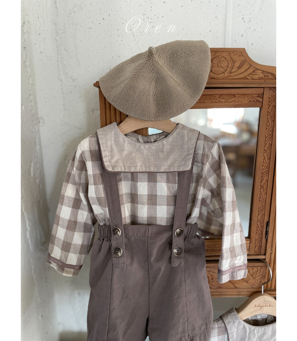 韓國童裝 26春 |  OR94 Checked Top and Bottom (85~120cm)