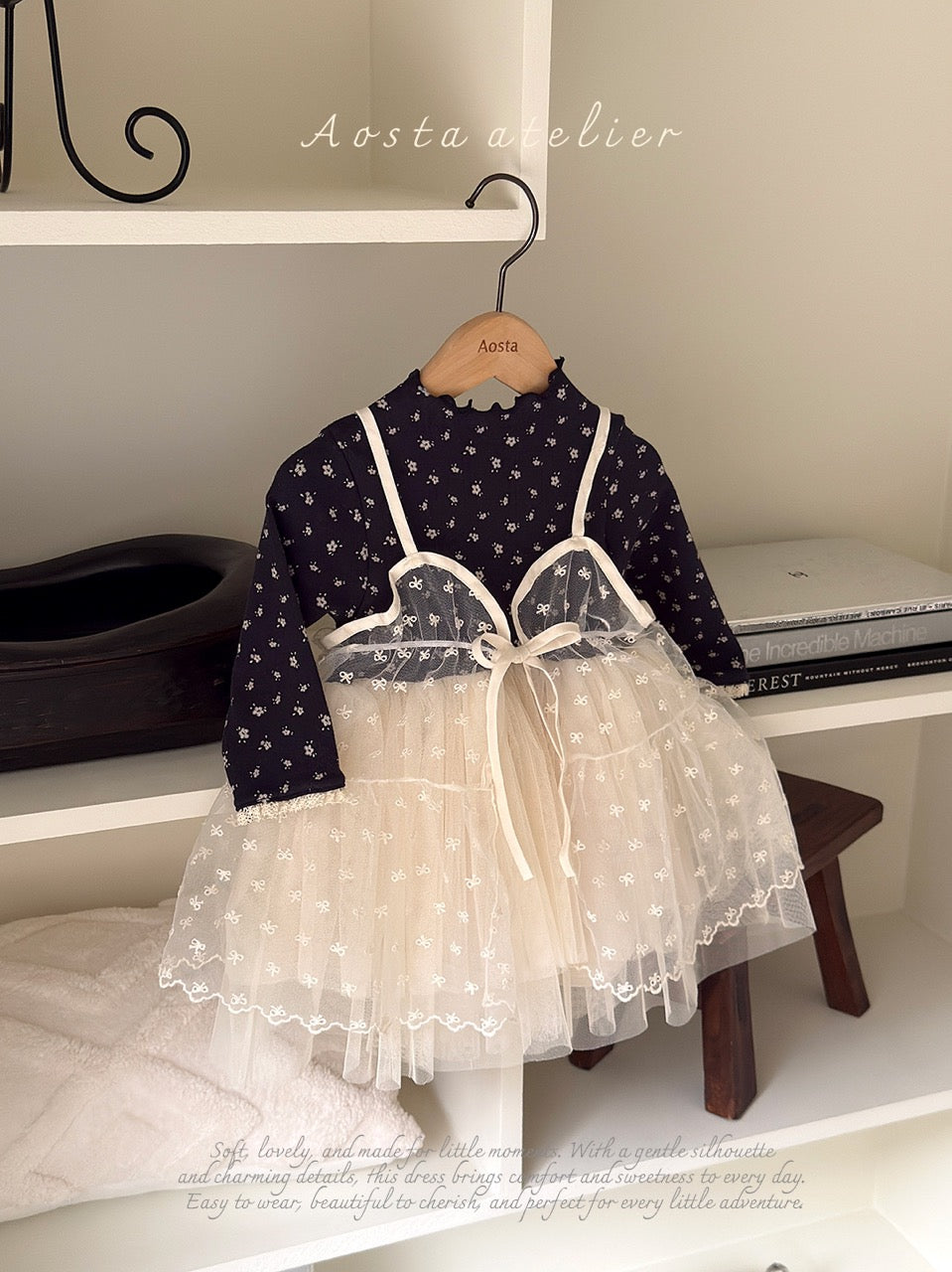 韓國童裝 26秋| AO17 Lace Ribbon Open Dress 連身裙 (FREE)