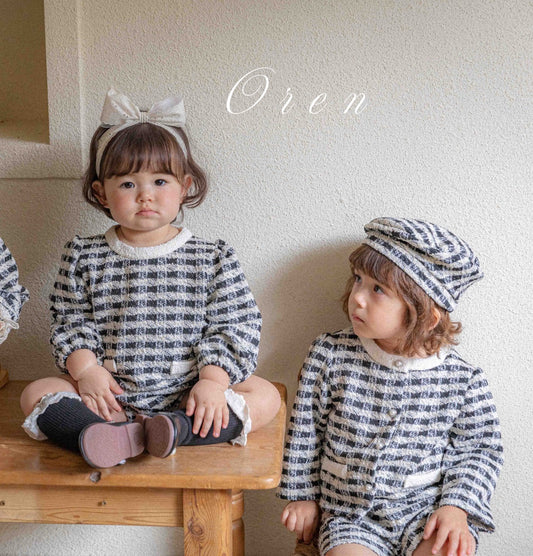 韓國童裝 25秋 | OR25311 Tweed Collection - Boy Top and Bottom Set