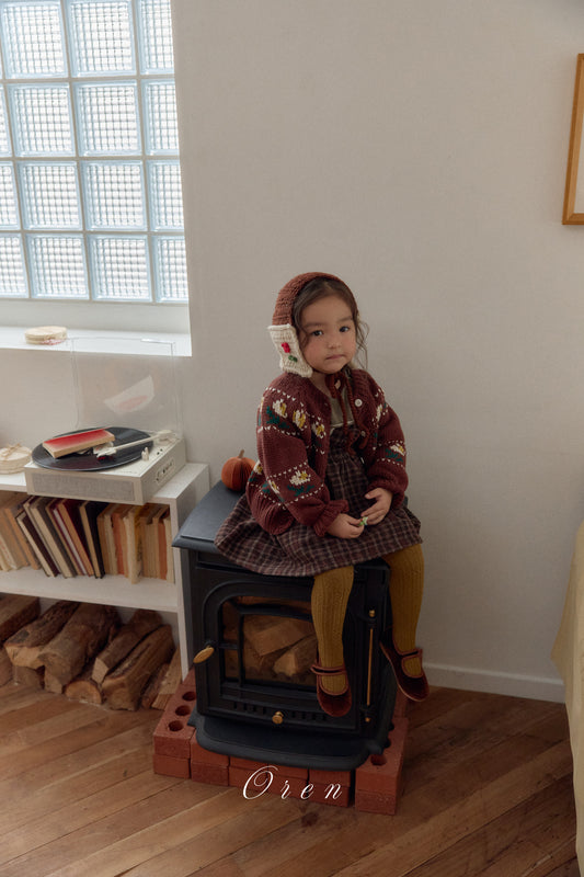 韓國童裝 25秋冬 | OR25412 Belotti Flower Knit Cardigan (2WAY)