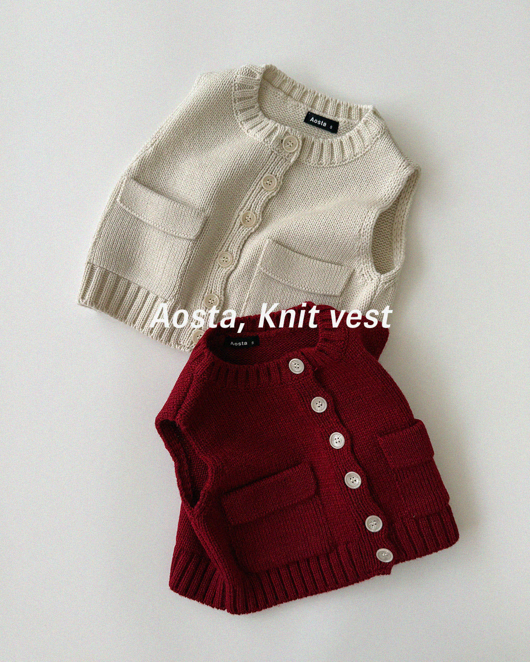 韓國童裝 26秋| AO08 Knit Cookie Vest 背心 (70-110)