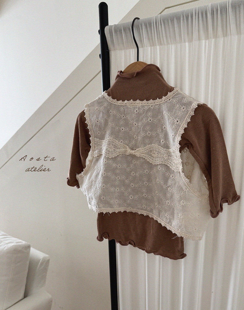韓國童裝 26秋| AO20 Lace Open Vest 背心 (FREE)