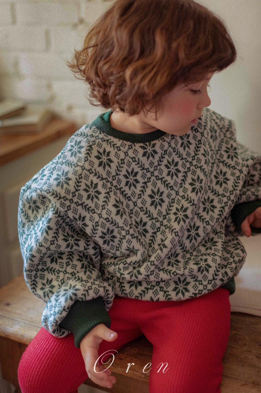 韓國童裝 25秋冬 | OR25509 聖誕款 Christmas Knit with Muffler Set