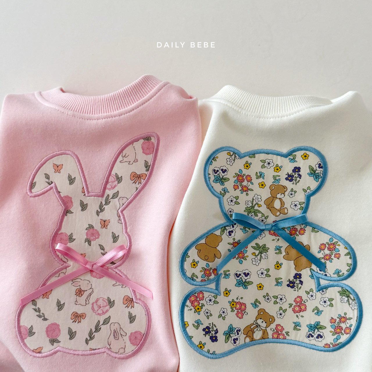 韓國童裝 26春 | DD17 花兔熊衛衣 (75~140cm)
