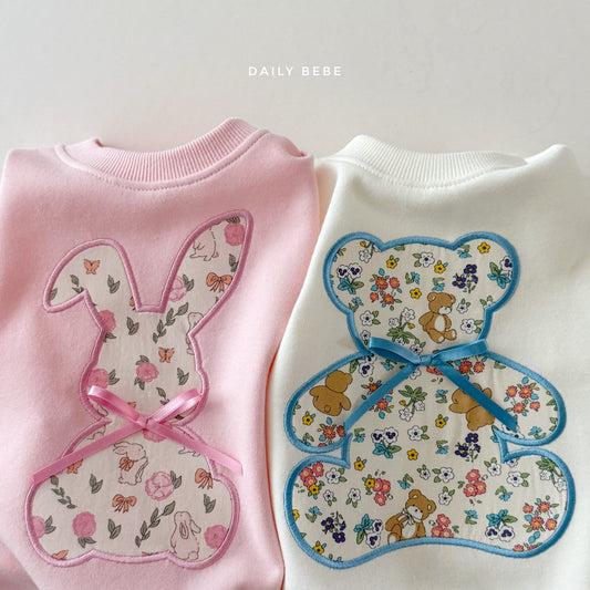 韓國童裝 26春 | DD17 花兔熊衛衣 (75~140cm)