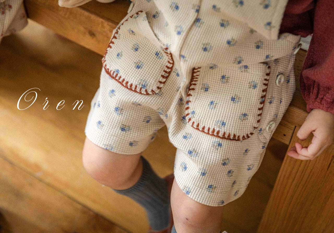 韓國童裝 25秋 | OR25336 Madeleine Waffle Overalls
