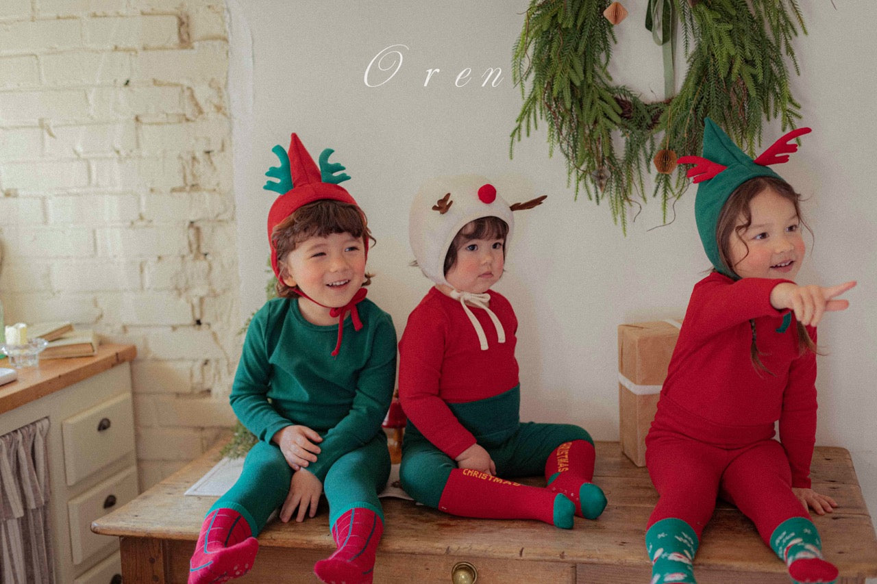 韓國童裝 25秋冬 | OR25510 聖誕款 Christmas Bonnet